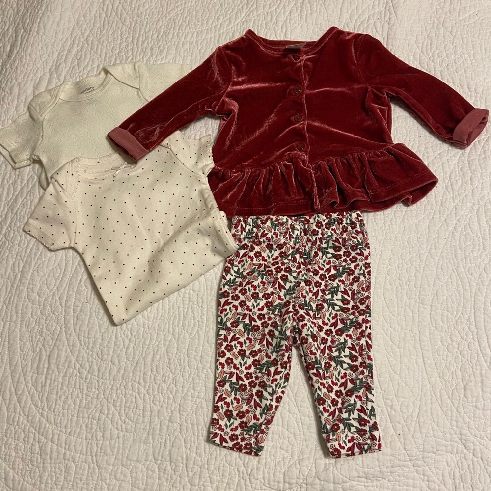 Velvet Jacket Baby Girl Winter Outfit